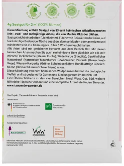 Tausende Gärten – Tausende Arten Wildblumen für Balkon und Garten gebietsheimisch New