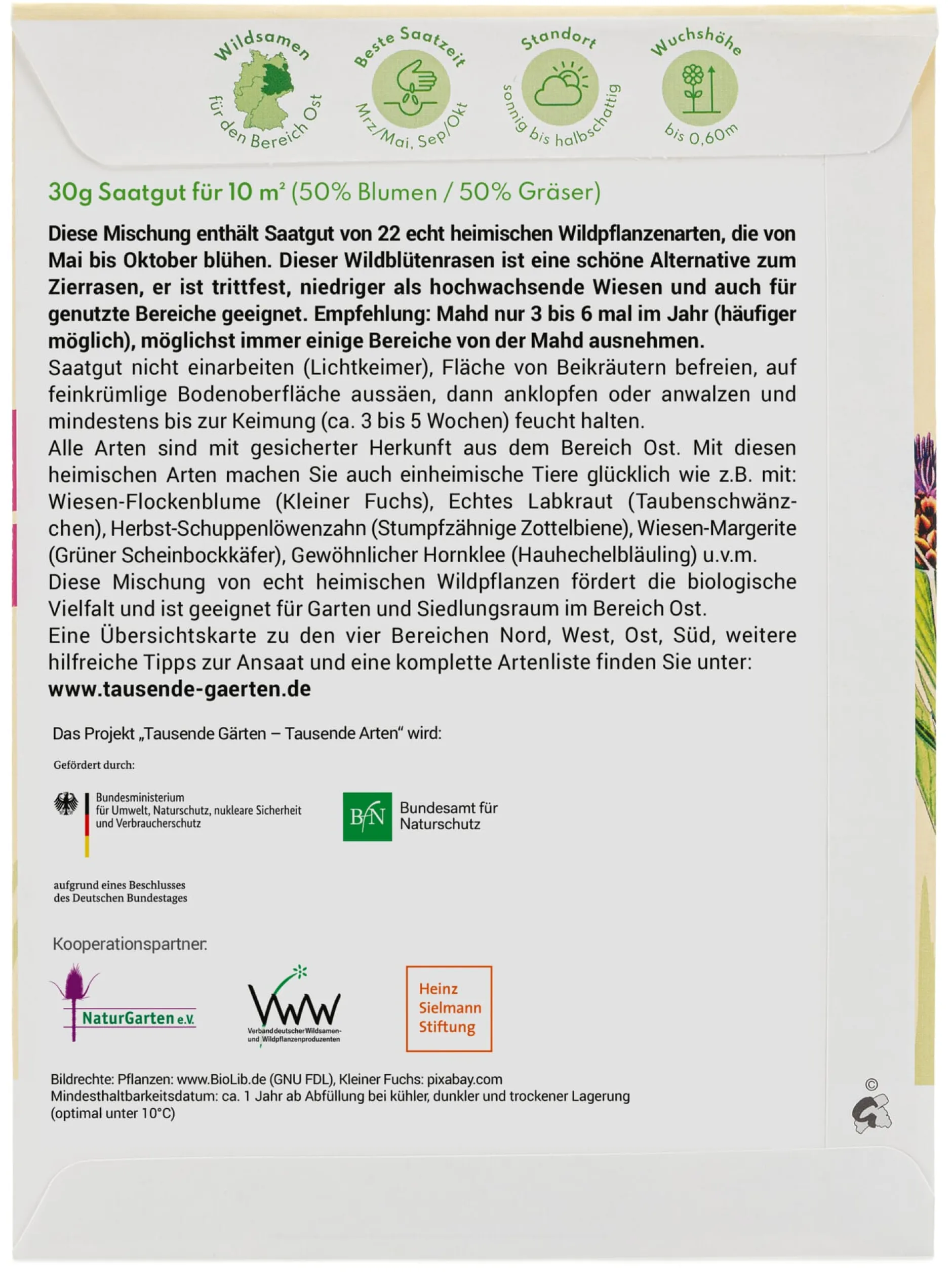 Tausende Gärten – Tausende Arten Wildblumenrasen gebietsheimisch Clearance