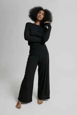 OH OH OM Ethical Sportswear Yoga-Top Langarm Schwarz Sale